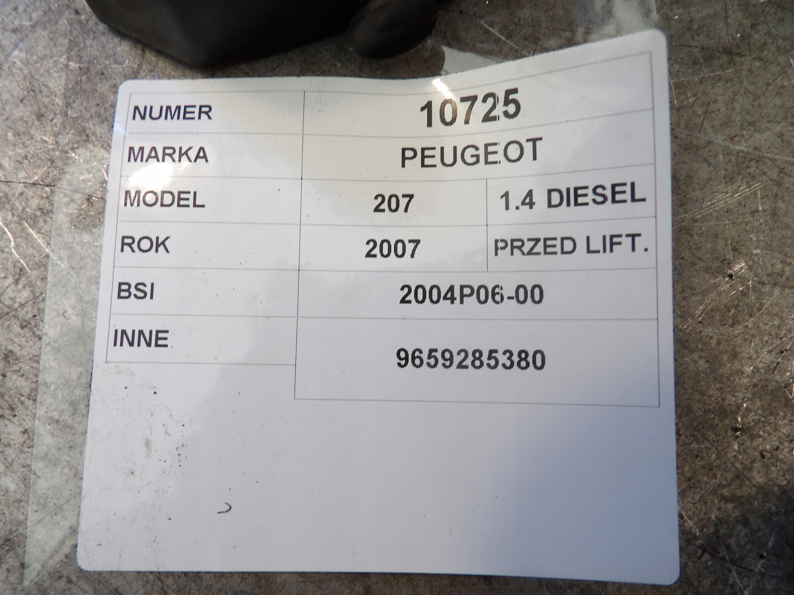Peugeot 207 modulo BSI 1,4D 9659285330