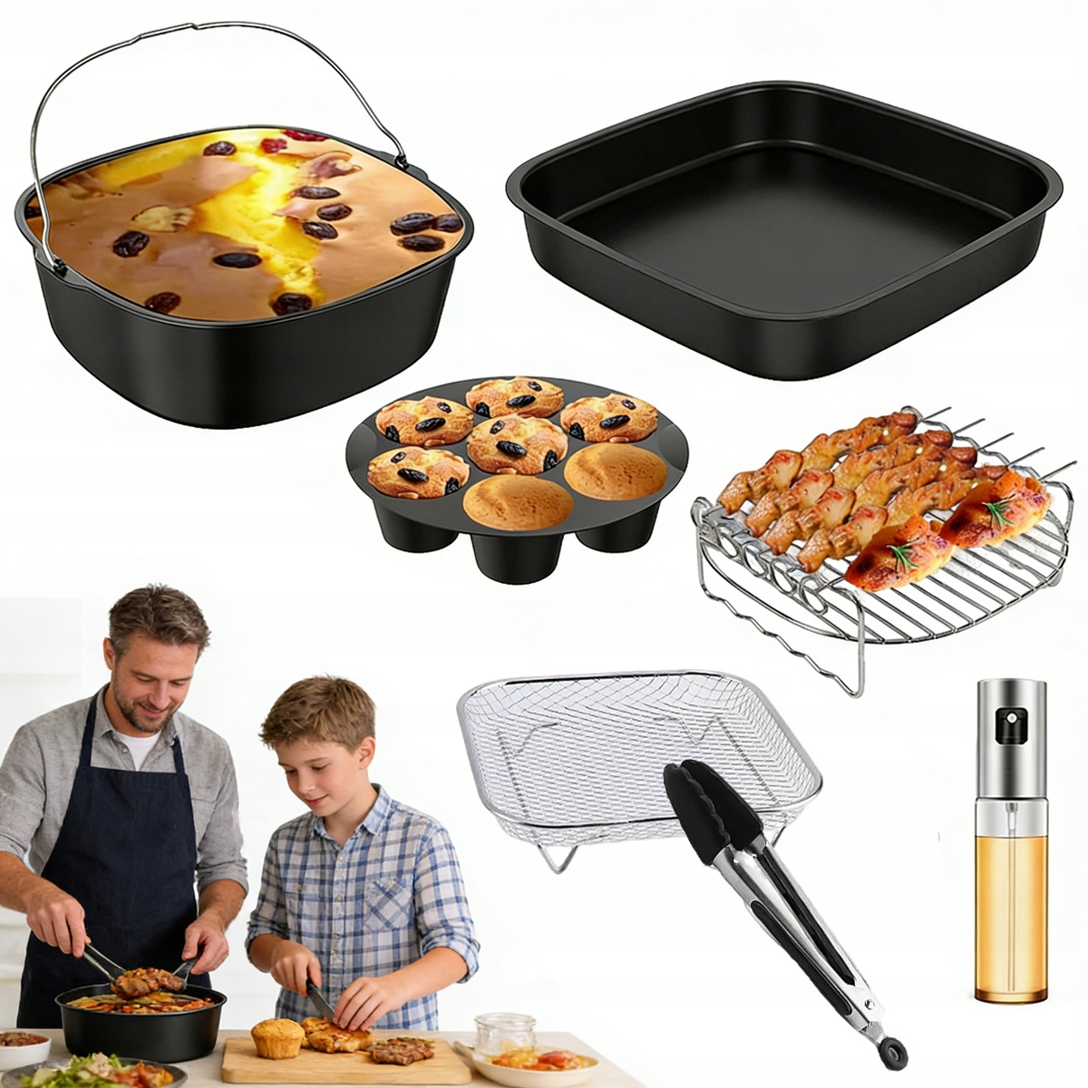 Zestaw Akcesoria Do Frytownicy Chefman Cosori Ninja 12 Sztuk Elementów XXL