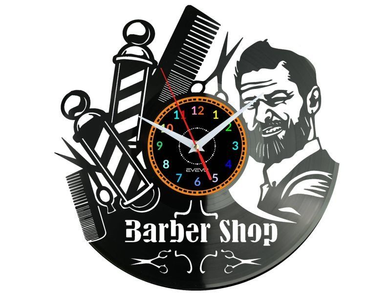 Barber Shop Nástěnné hodiny Vinylová deska Moderní dekorativní jako Dárek
