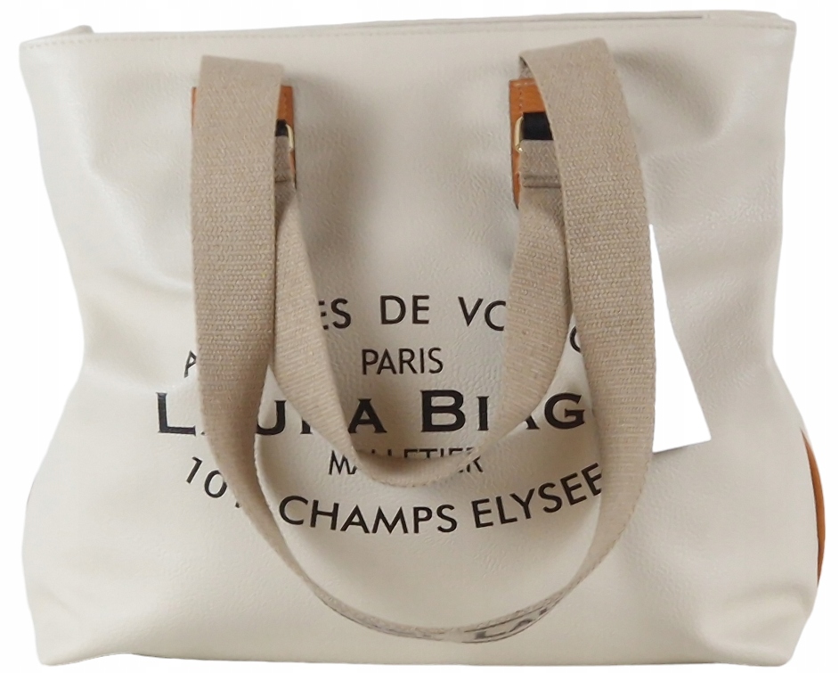 Laura Biaggi kabelka shopper klasická ekologická koža béžová