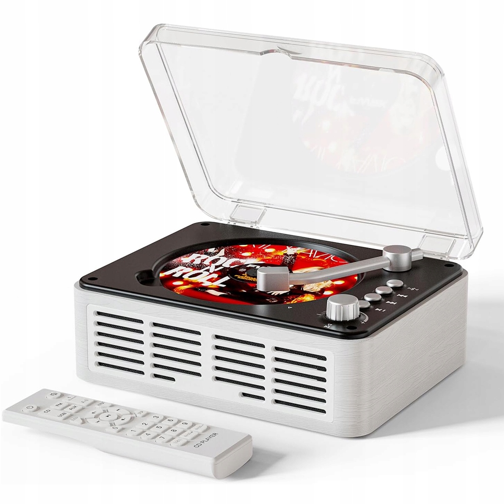 Odtwarzacz CD Retro Radio Fm Odtwarzacz CD Biurkowy Głośnik Bluetooth