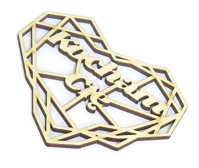 

Dekor Geometryczne Serce Kocham Cię 150x137mm QE5