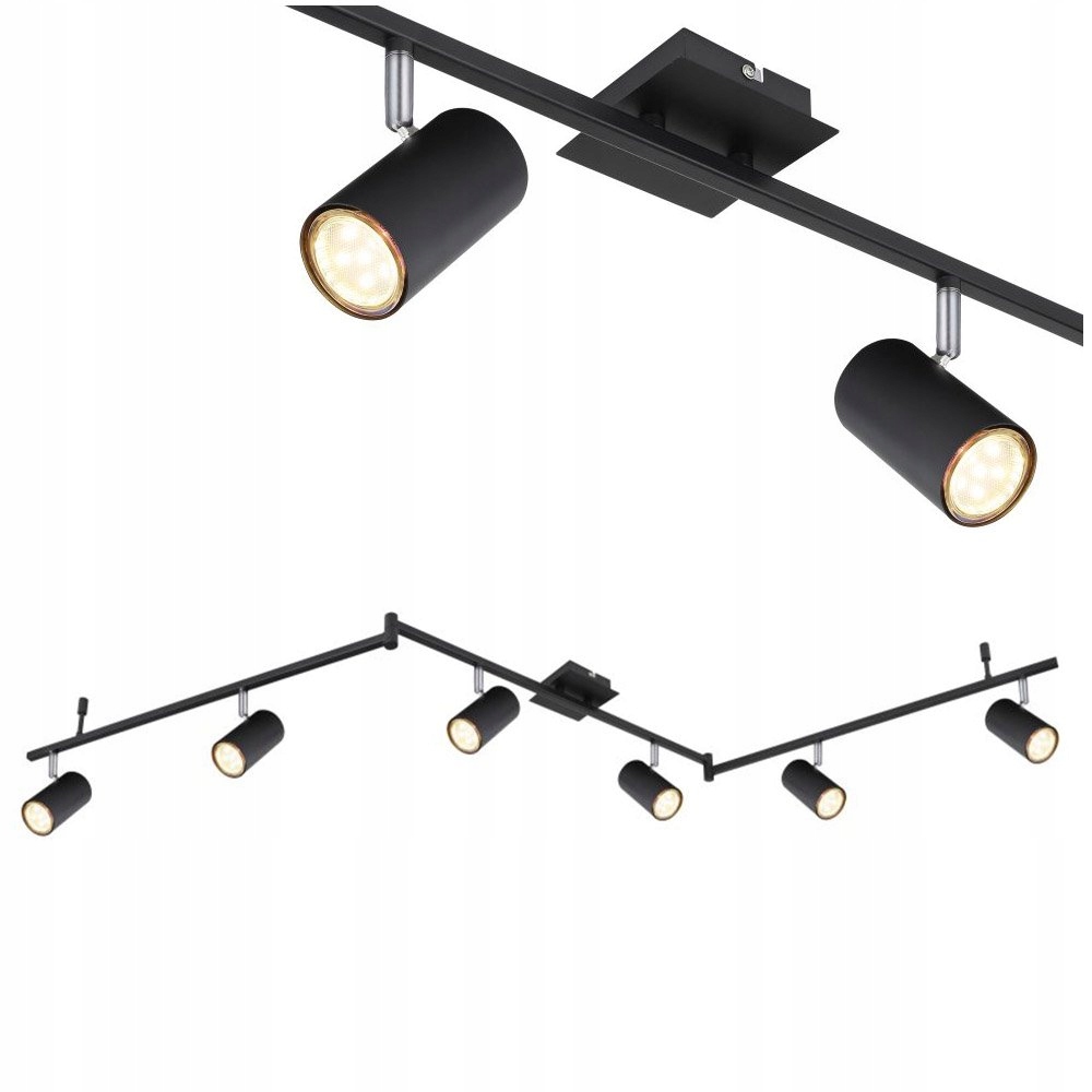 Stropná lampa Robby čierna matná 6xGU10 nastaviteľná Globo