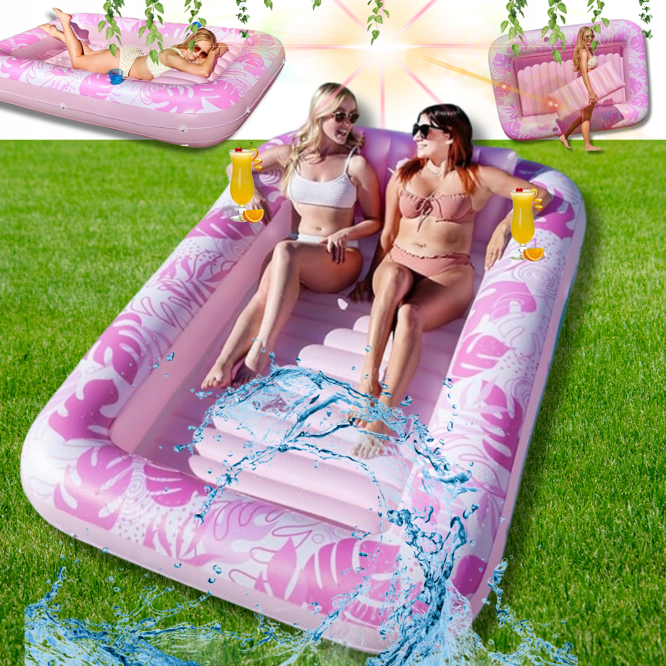 Matrace Plovák Na Plavání Lehátko S Polštářem Nafukovací Do Vody 4V1!