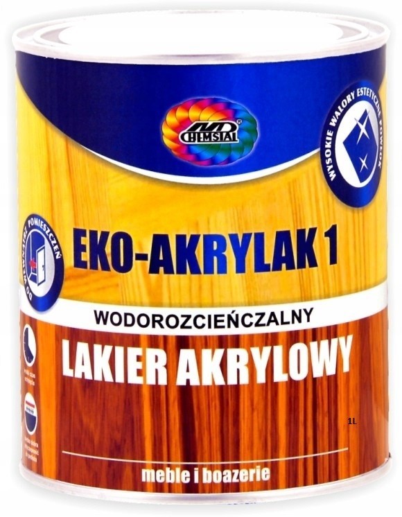 Lakier bezbarwny Eko-akrylak 1 5L Połysk Chemstal