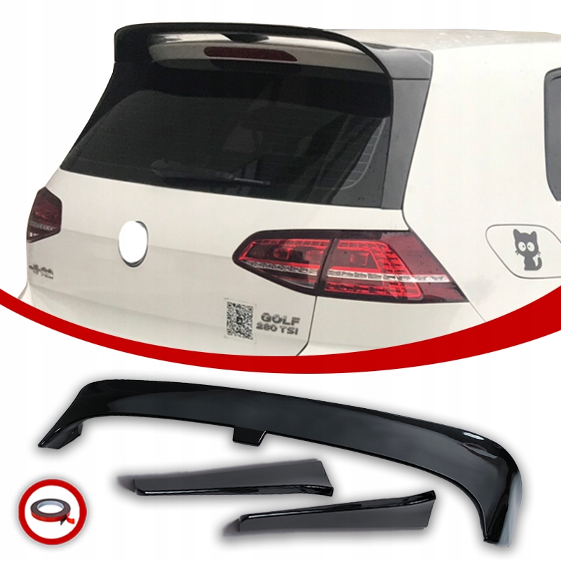 Golf 7-7,5 Letka Spoiler Doplněk Gti R Gtd Černý Lesk
