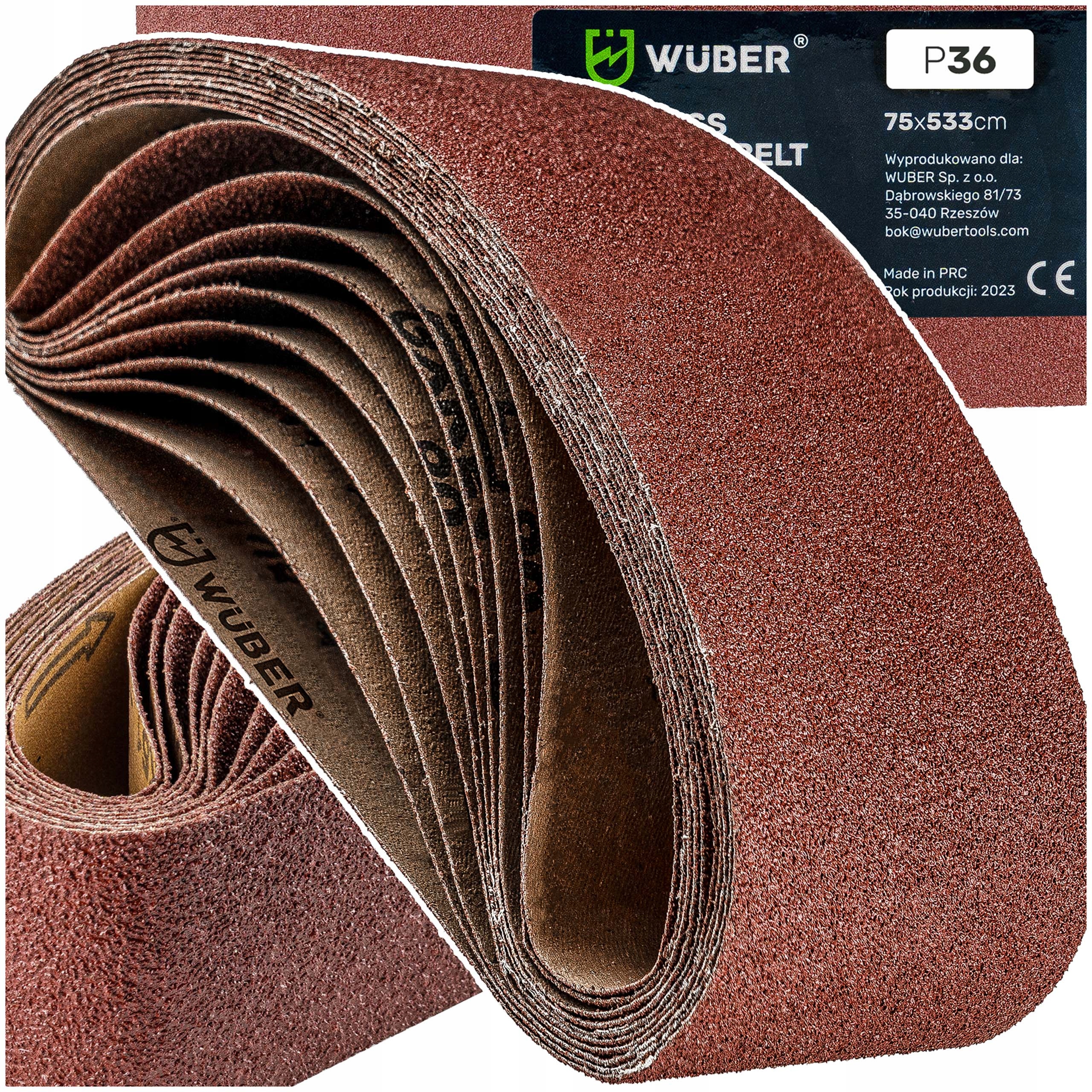 Pas Bezkońcowy P36 533x75MM Do Szlifierki Taśmowej Papier Ścierny Taśma