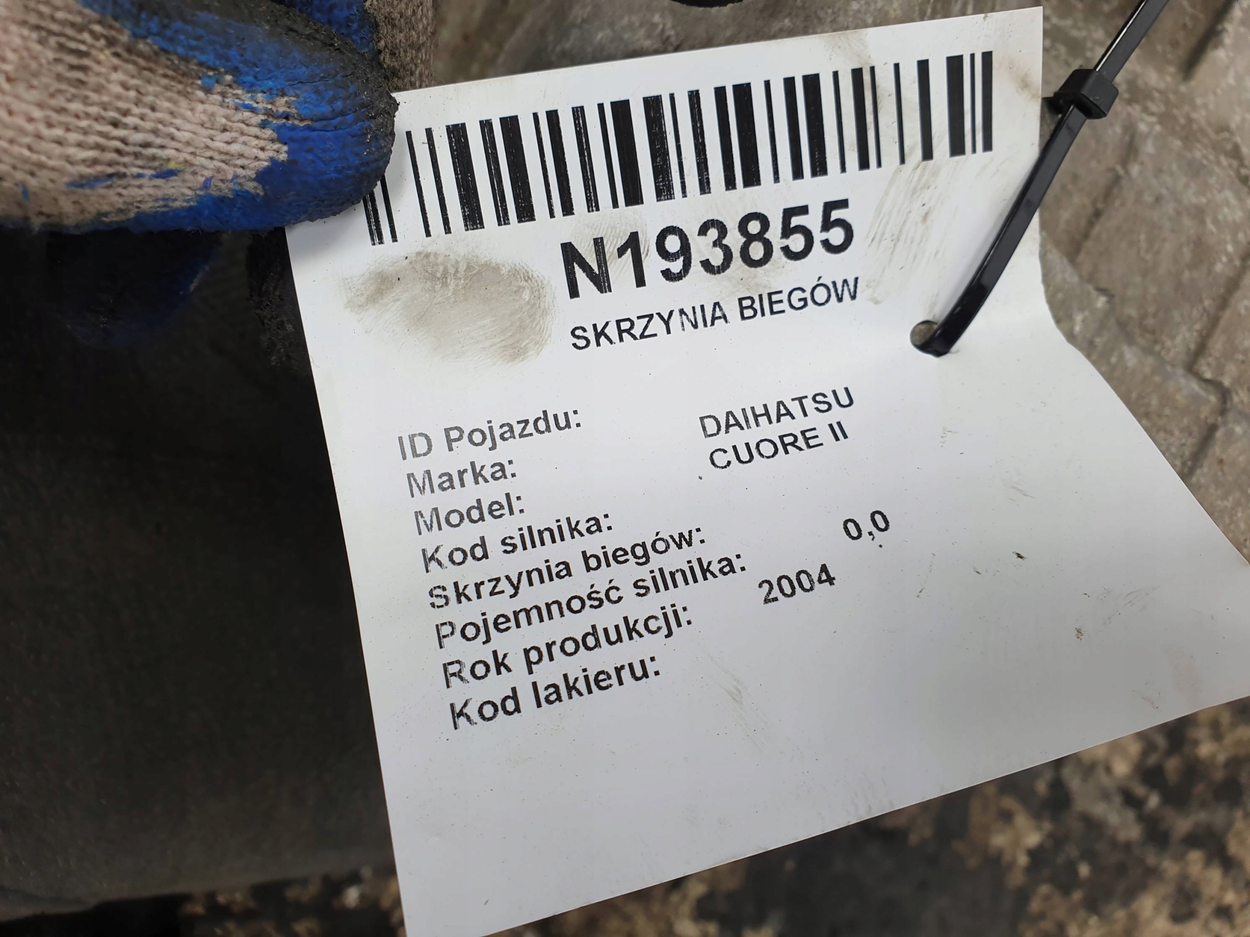 gearbox, 1.0 DAIHATSU CUORE II