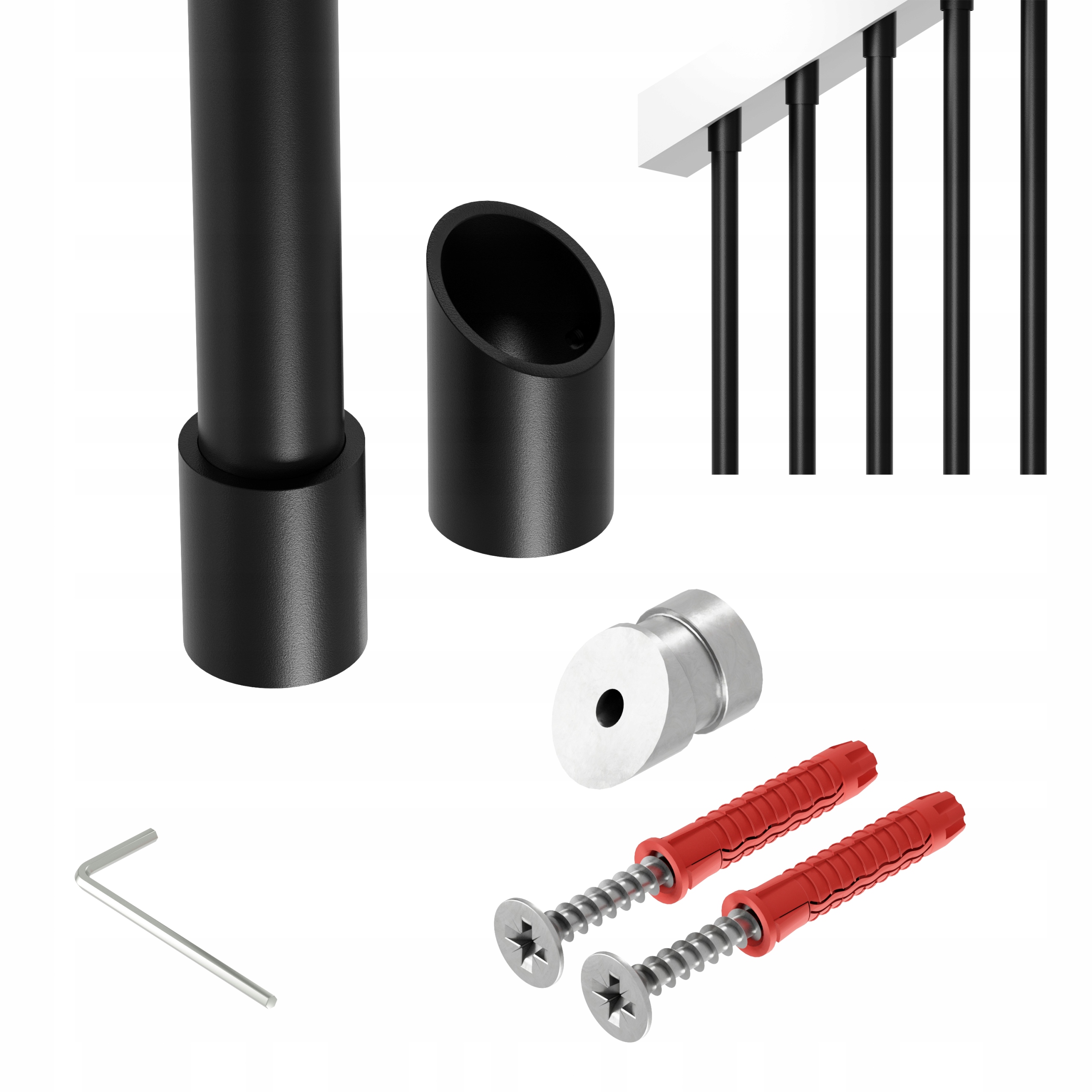 Zábradlí na schody šikmé 40 st tralka fi 25 mm struktura 295 cm Naxo 40