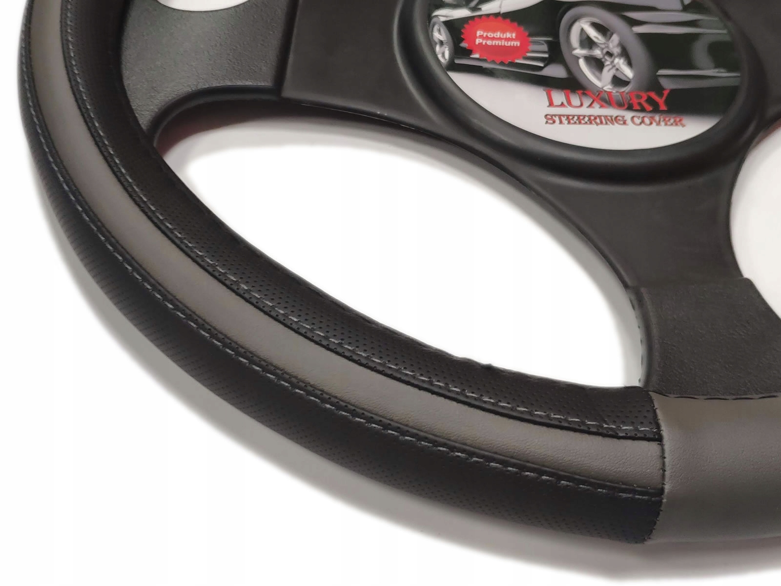 POKROWIEC na KIEROWNICĘ szaro czarny PREMIUM Producent Carcommerce