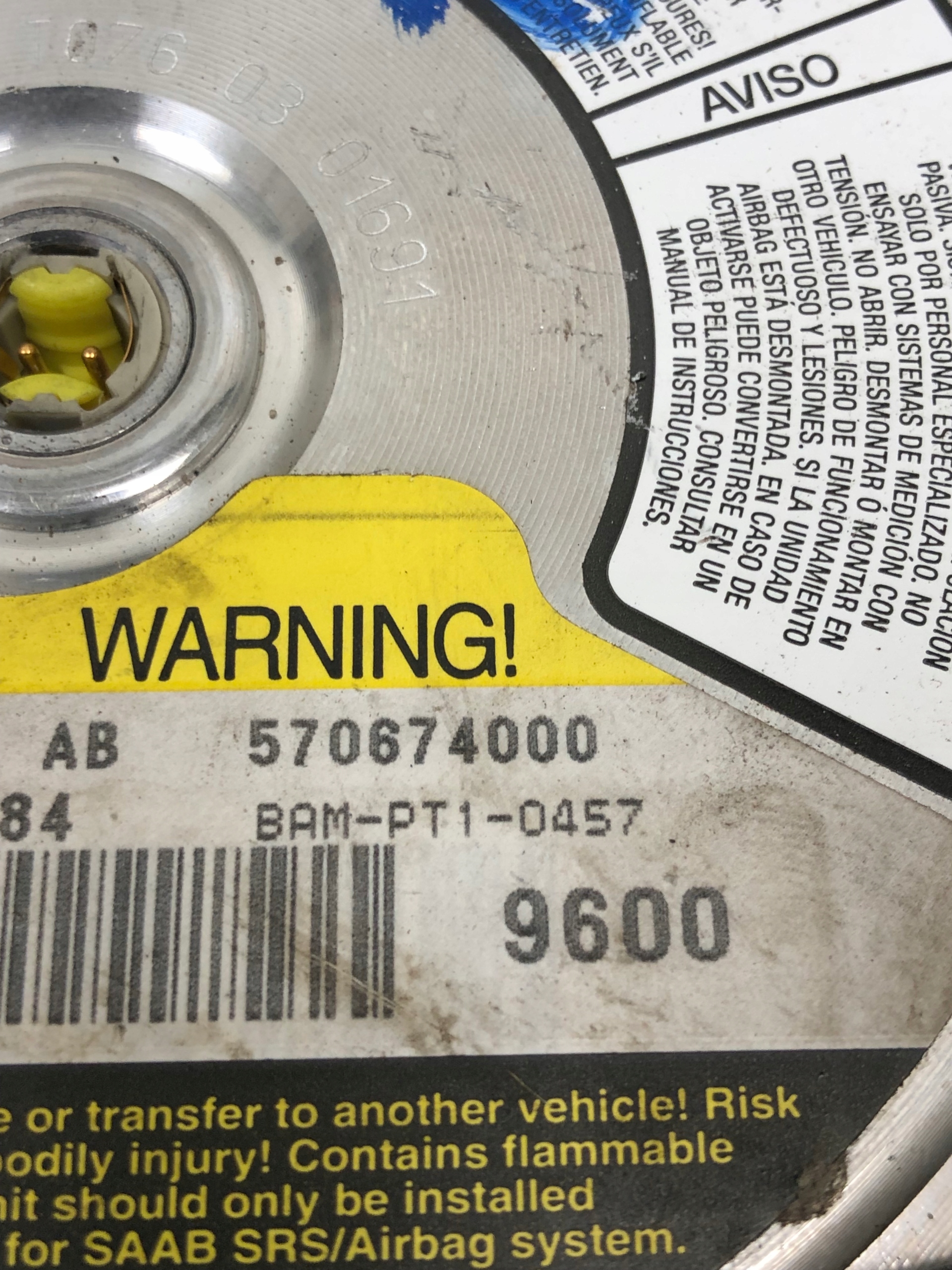 airbag airbag driver´s SAAB 9-5 570674000