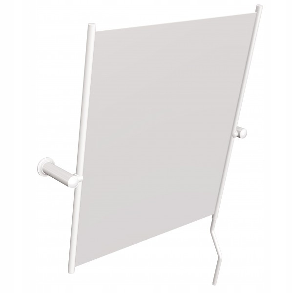 Výklopné zrkadlo s rukoväťou Bezpečné proti striekaniu 500 x 600 mm Biele
