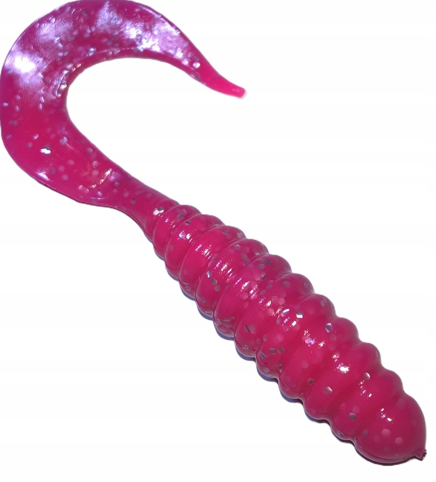 Manns Twister 100mm Różowy ze srebrny brokatem
