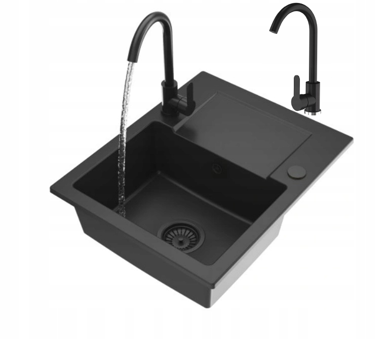 Jednokomorový Drez S Odkvapkávačom Fabro granitový kuchynská batéria