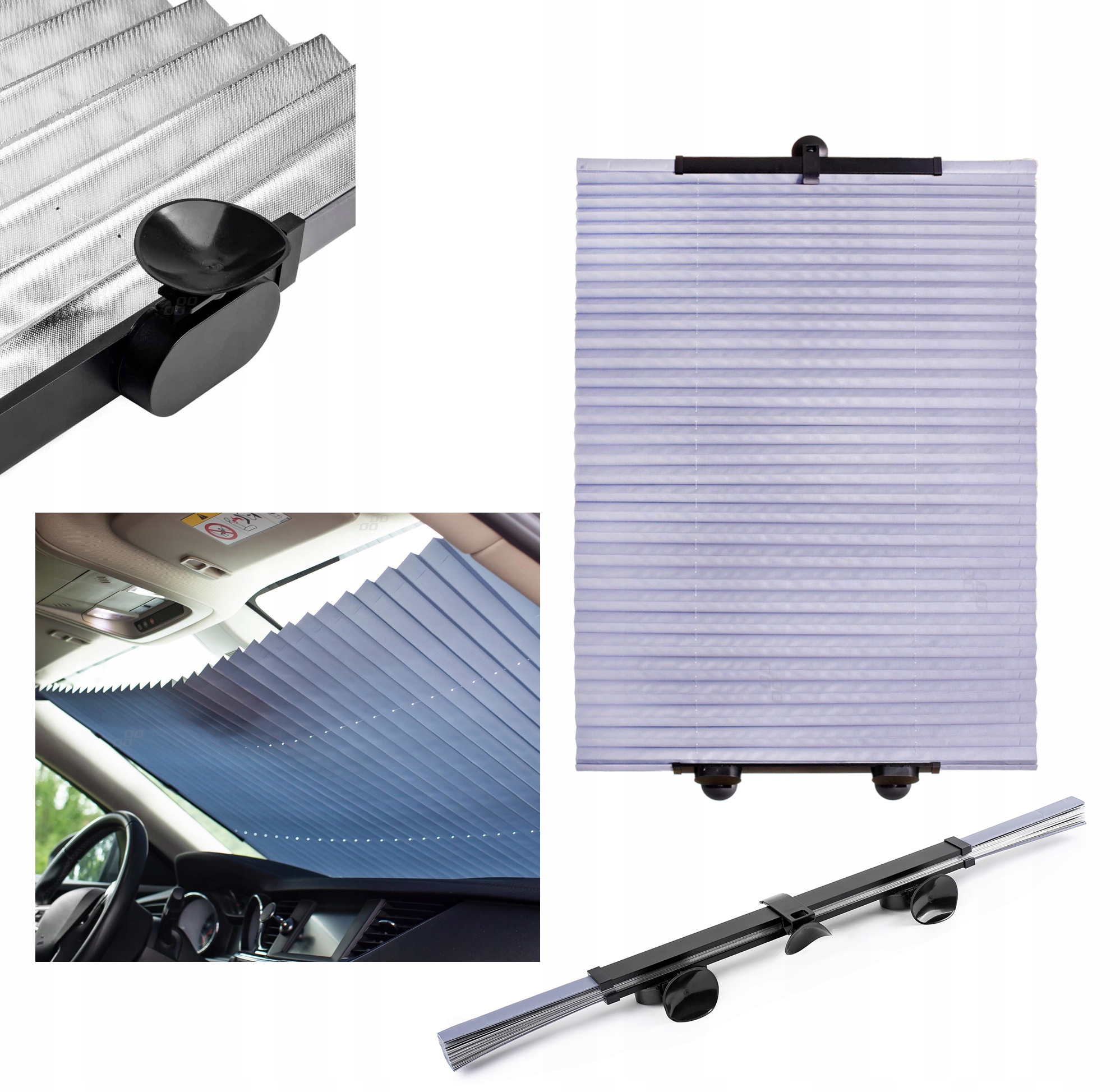 Складні сонцезахисні штори гармоніка 200x80