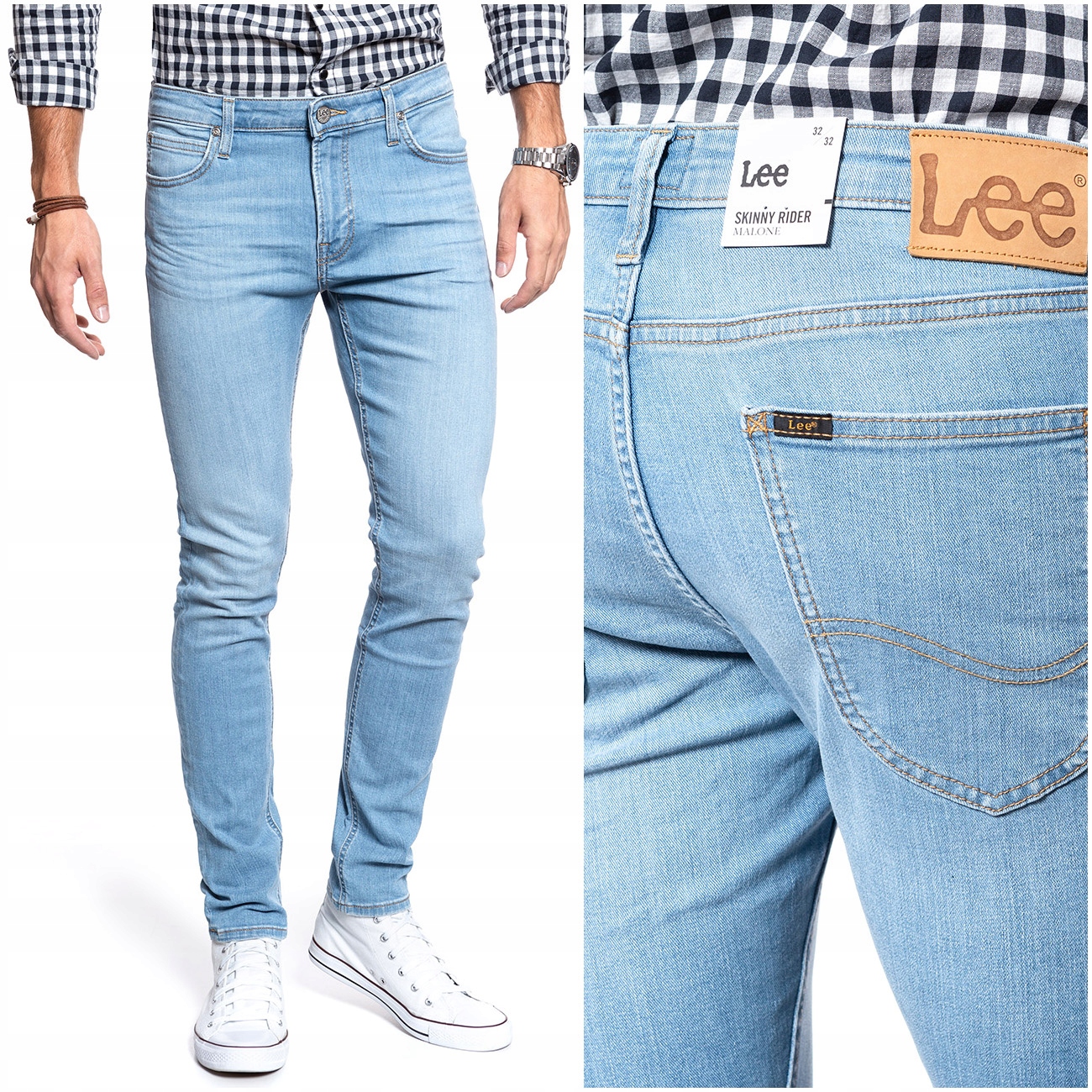

Lee Malone Męskie Spodnie Jeansowe Rurki W32 L32