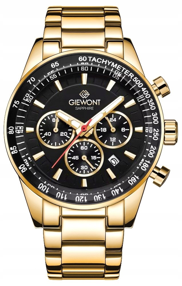 Pánské Hodinky Giewont Chronograph Sapphire Černé zlato GW9140-B4