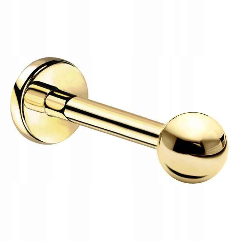 Kolczyk Labret ze złota 14K z kulką helix lobe 1,2/6/3 złoty