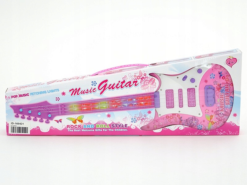 Gitara na baterie, światło, muzyka; 54x19x6cm Płeć chłopcy dziewczynki