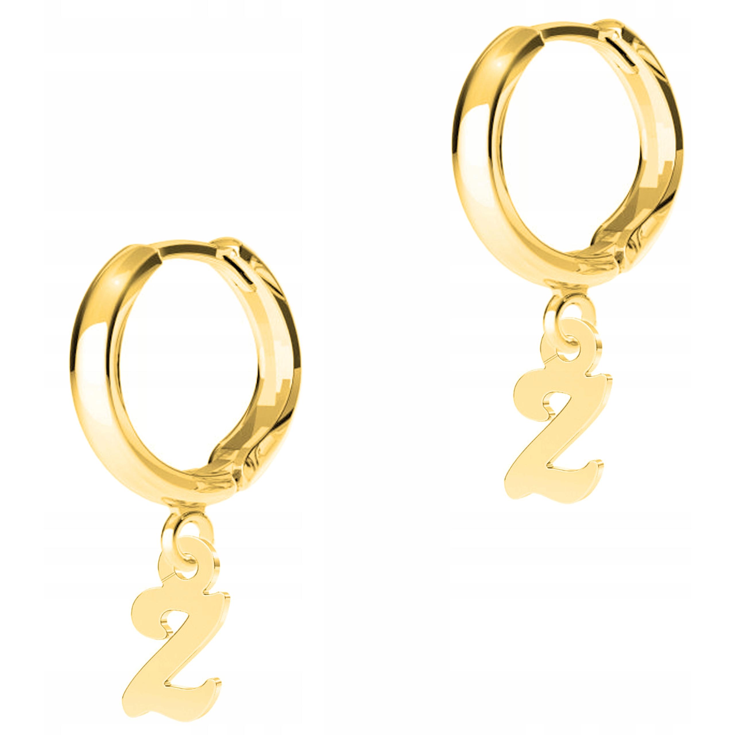 Zlaté Náušnice Plechy s písmeny Písmena Iniciály Písmena Z Stříbro 925