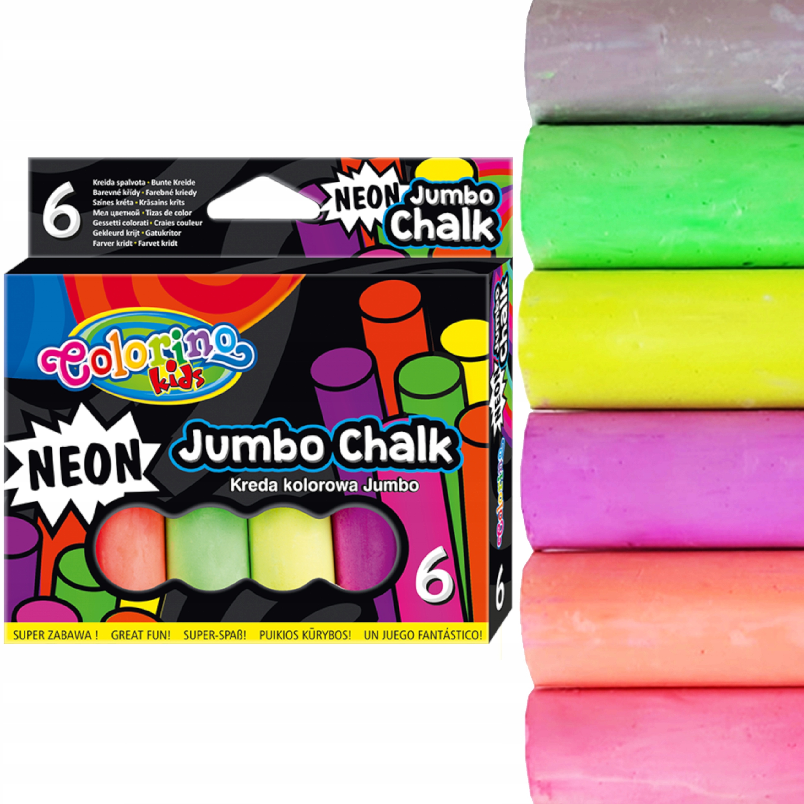 

Kreda chodnikowa Colorino Jumbo neon 6 sztuk