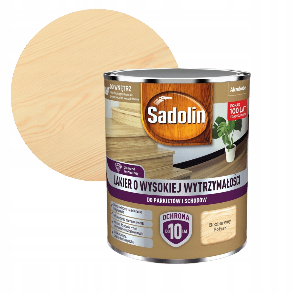 Sadolin Lak s vysokou pevností pro Parkety 4,5L Bezbarvý Lesk