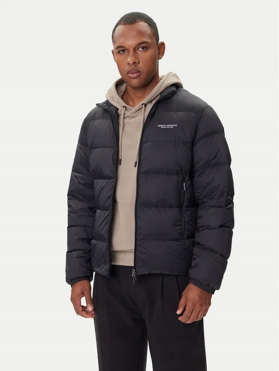 Armani Exchange Černá Prošívaná Pánská Bunda Na Boky XL 6FA