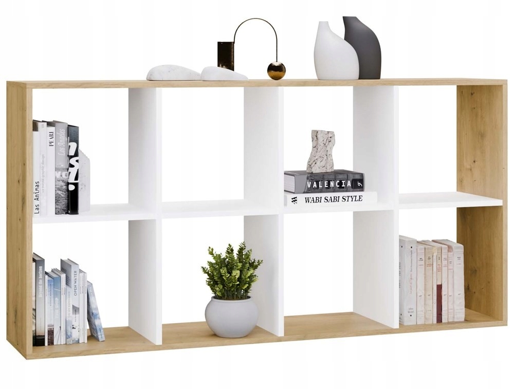 Regál Malax 2x4 147 cm dub Artisan/biely