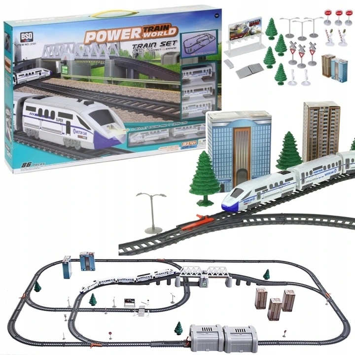 Ogromna Kolejka Elektryczna Pociąg Tor Most Tunel