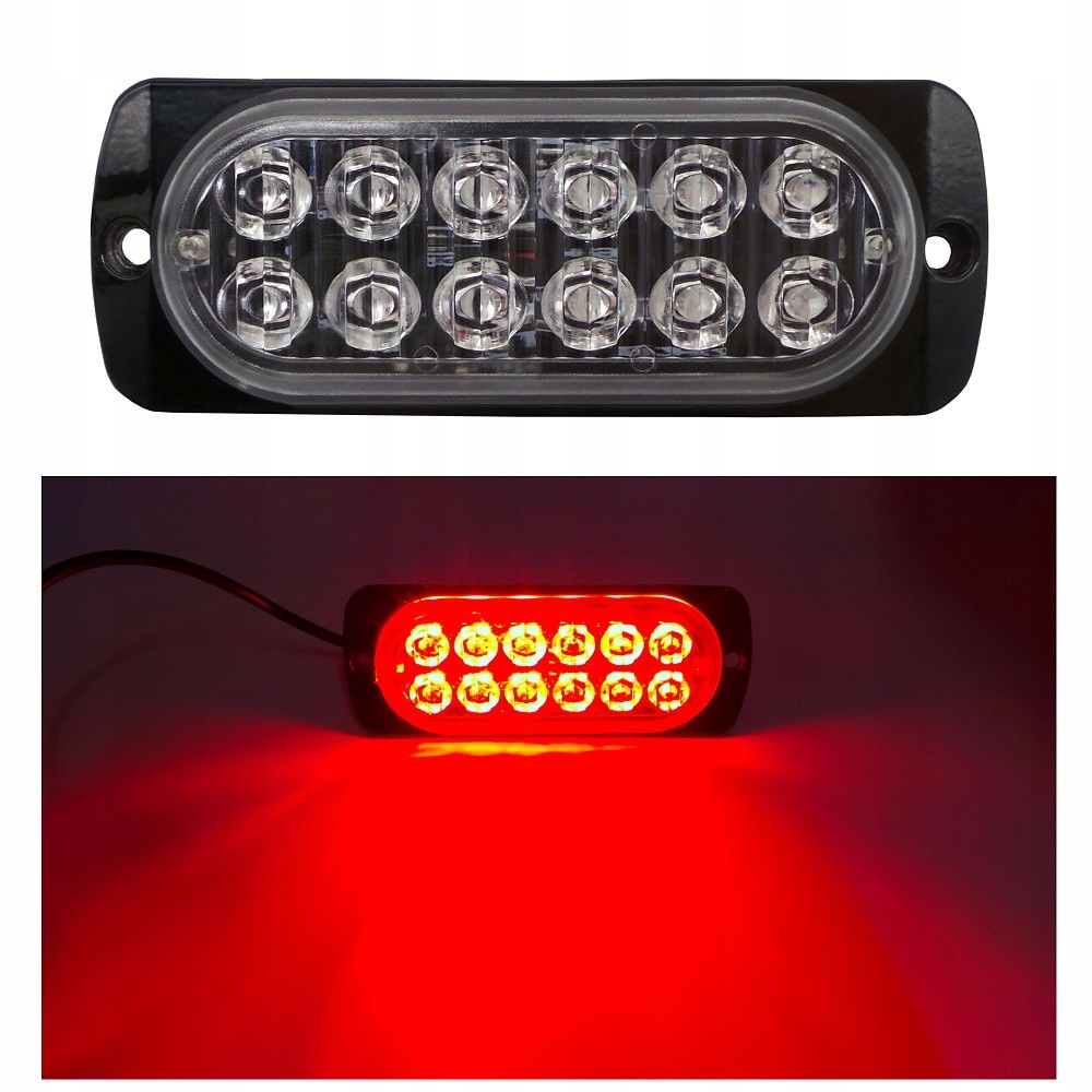 

Lampa tylna 12 Led mocna 12V-24V mała Czerwona