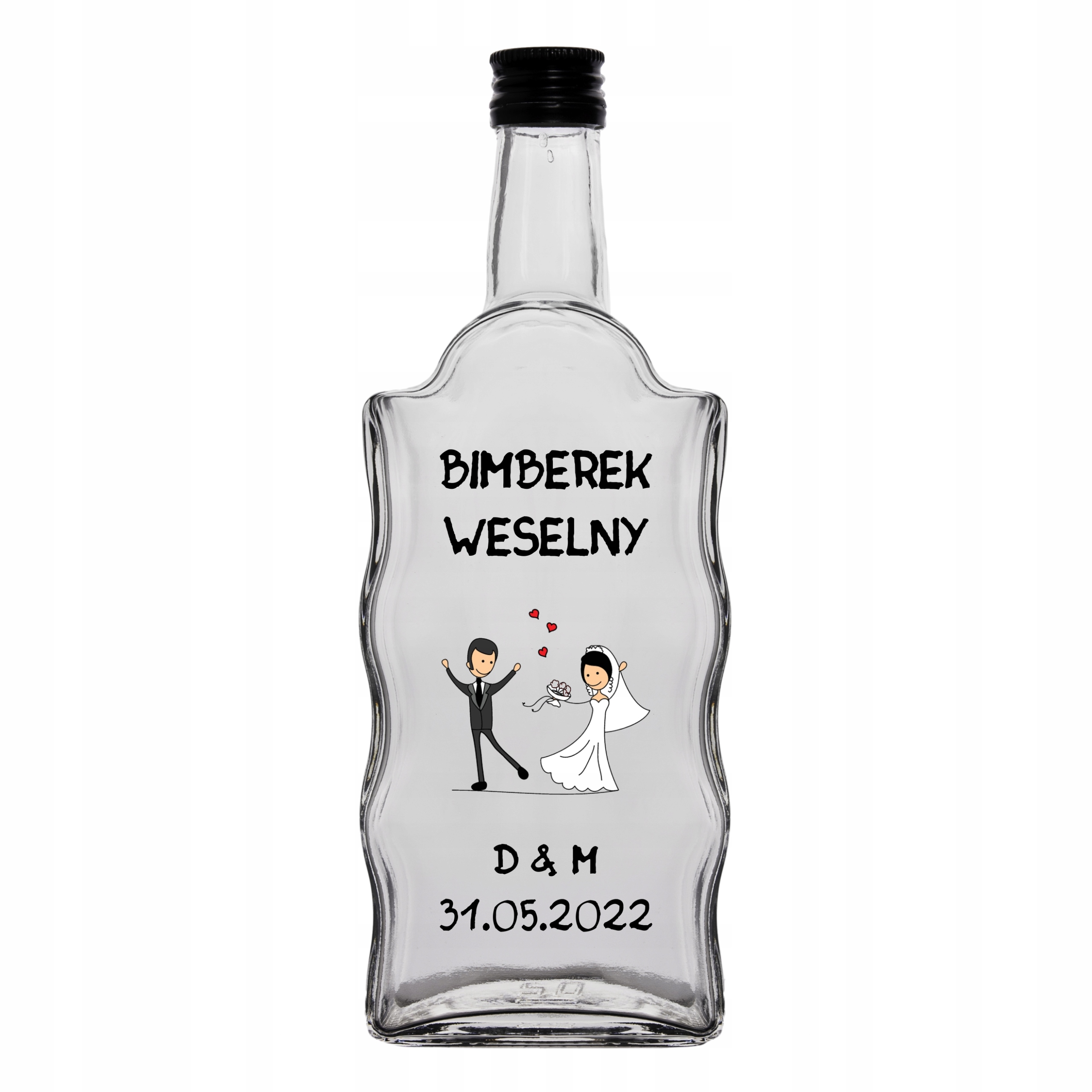 

5X Butelki Weselne Na Likier Bimber Wódkę 500ML