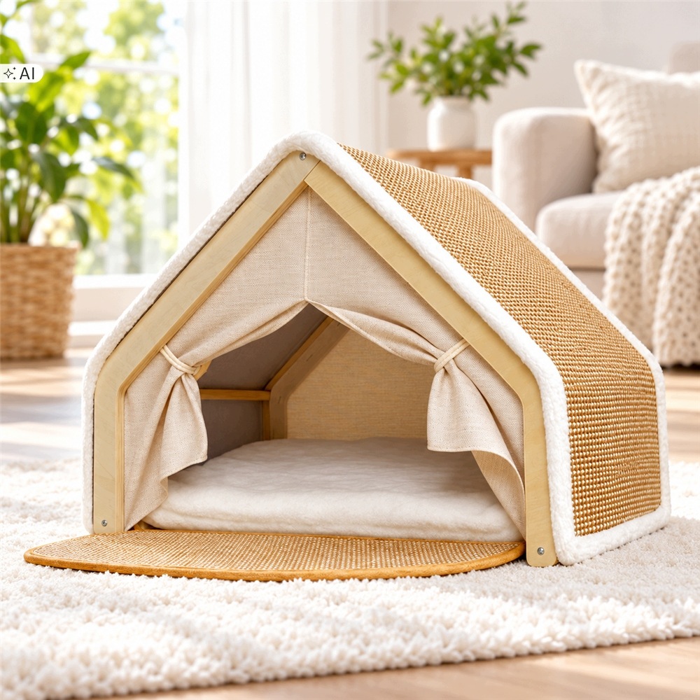 Domeček Pro Kočky Sisal Škrabadlo Moderní Stan Stan 2V1 50X40X40 CM