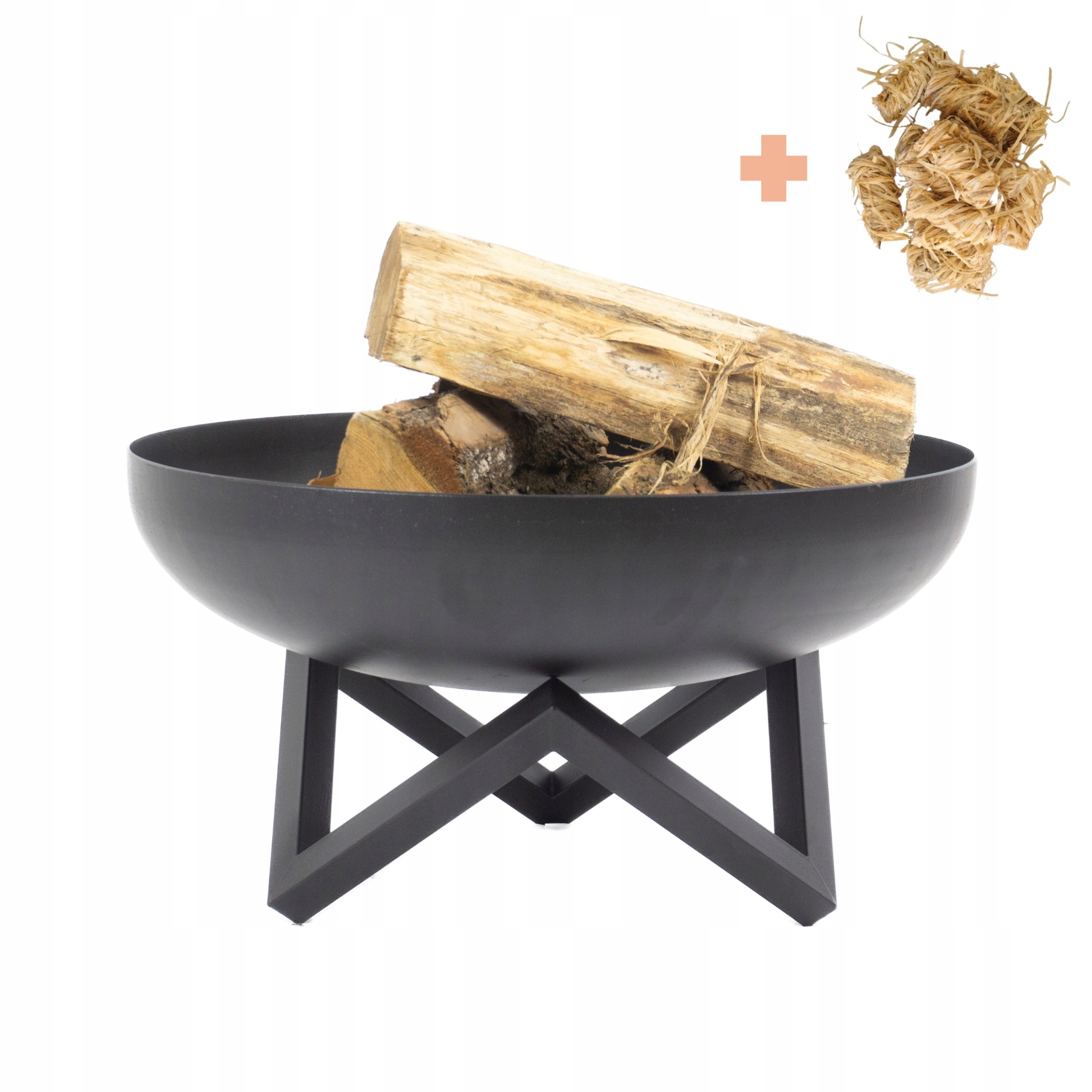 Zahradní ohniště černé, hluboké, 70 cm, Ocel 3 mm Dárek