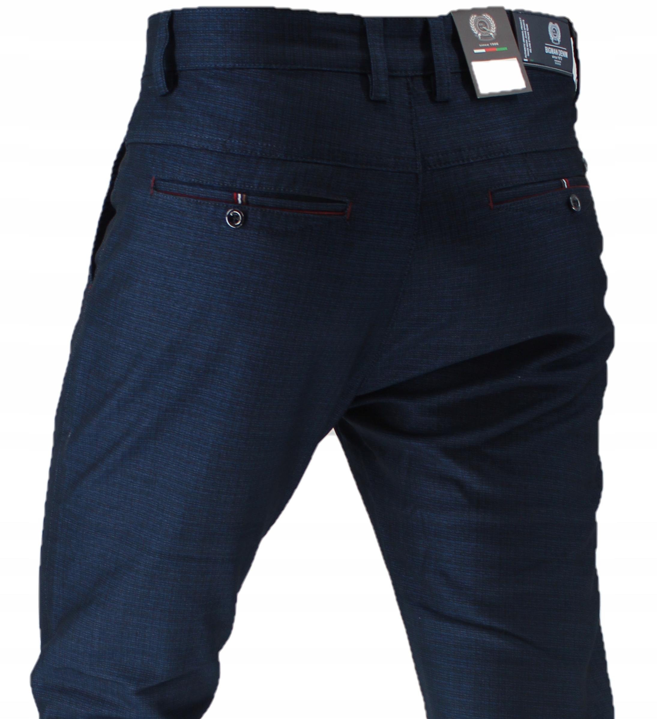 SPODNIE WIZYTOWE GRANATOWE DŁUGA NOGAWKA L34 W42 Rozmiar 42/34