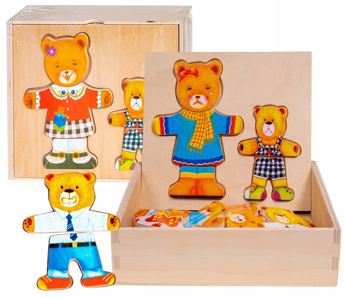 Ваше smily ГОЛОВОЛОМКИ ДЕРЕВЯННЫЕ Пазлы плюшевые МИШКИ SPW83595