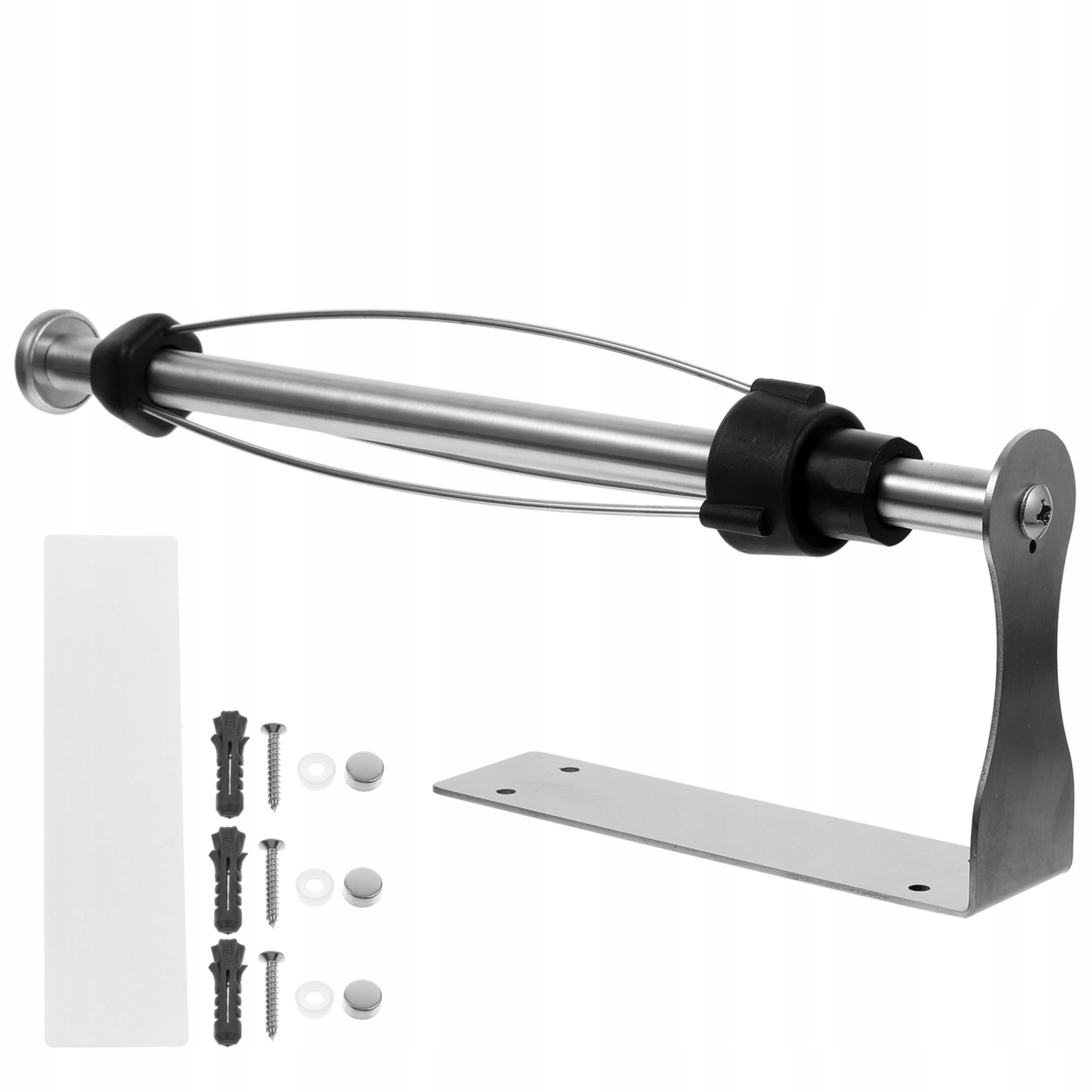 UCHWYT NA PAPIER TOALETOWY DO MONTAŻU NA ŚCIANIE, CZARNY STOJAK NA PAPIERY