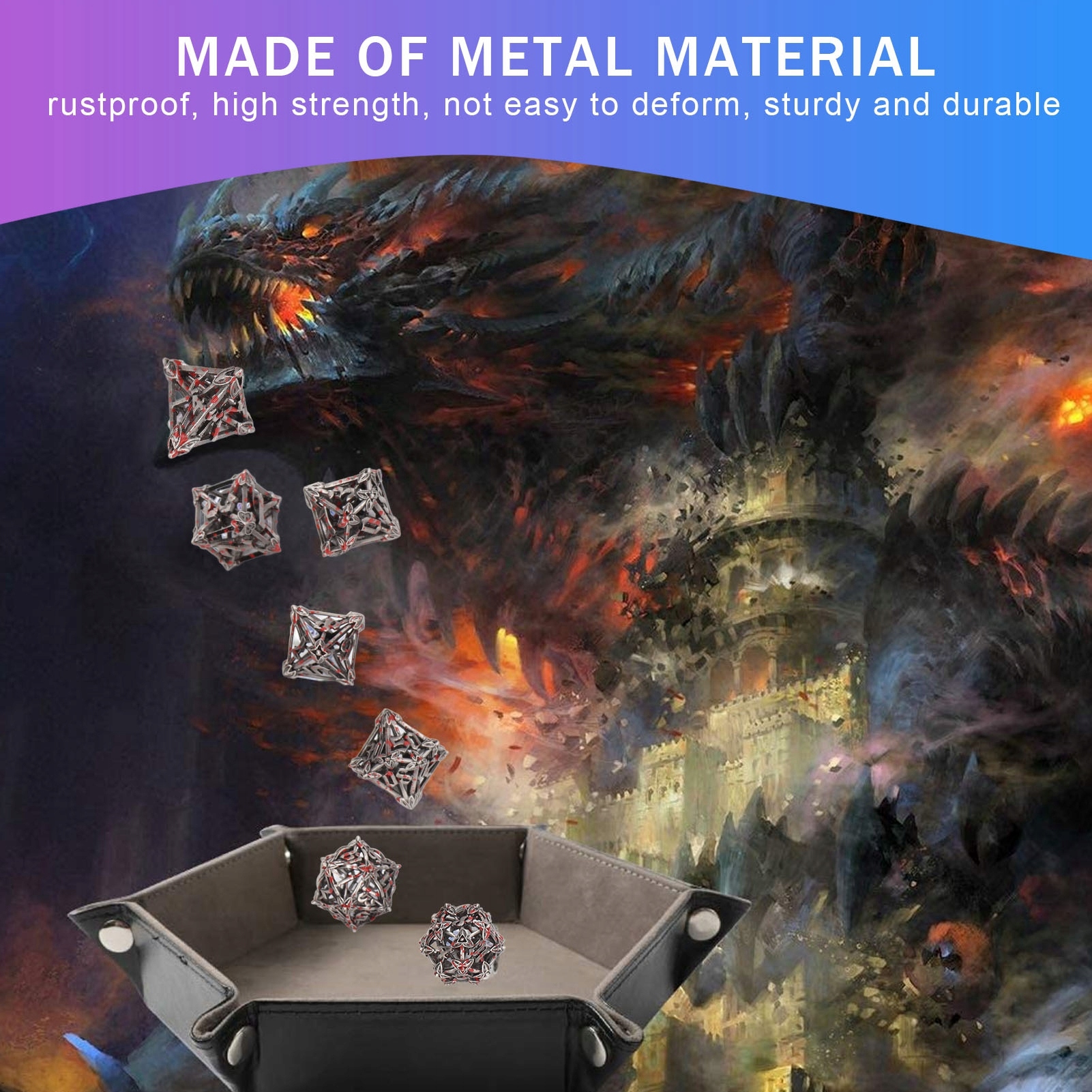 KOMPLET KOŚCI RPG DICE MACABRE DND 7 SZT. Producent inny