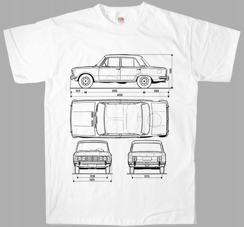 FIAT 125p DUŻY FIAT koszulka z nadrukiem 3XL