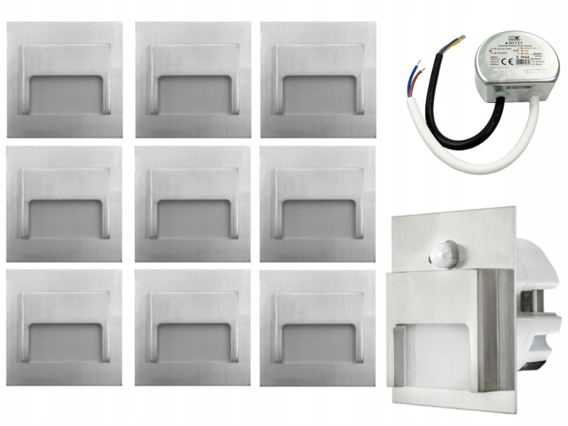 Sada osvětlení schodů Halogen Led 10x senzor