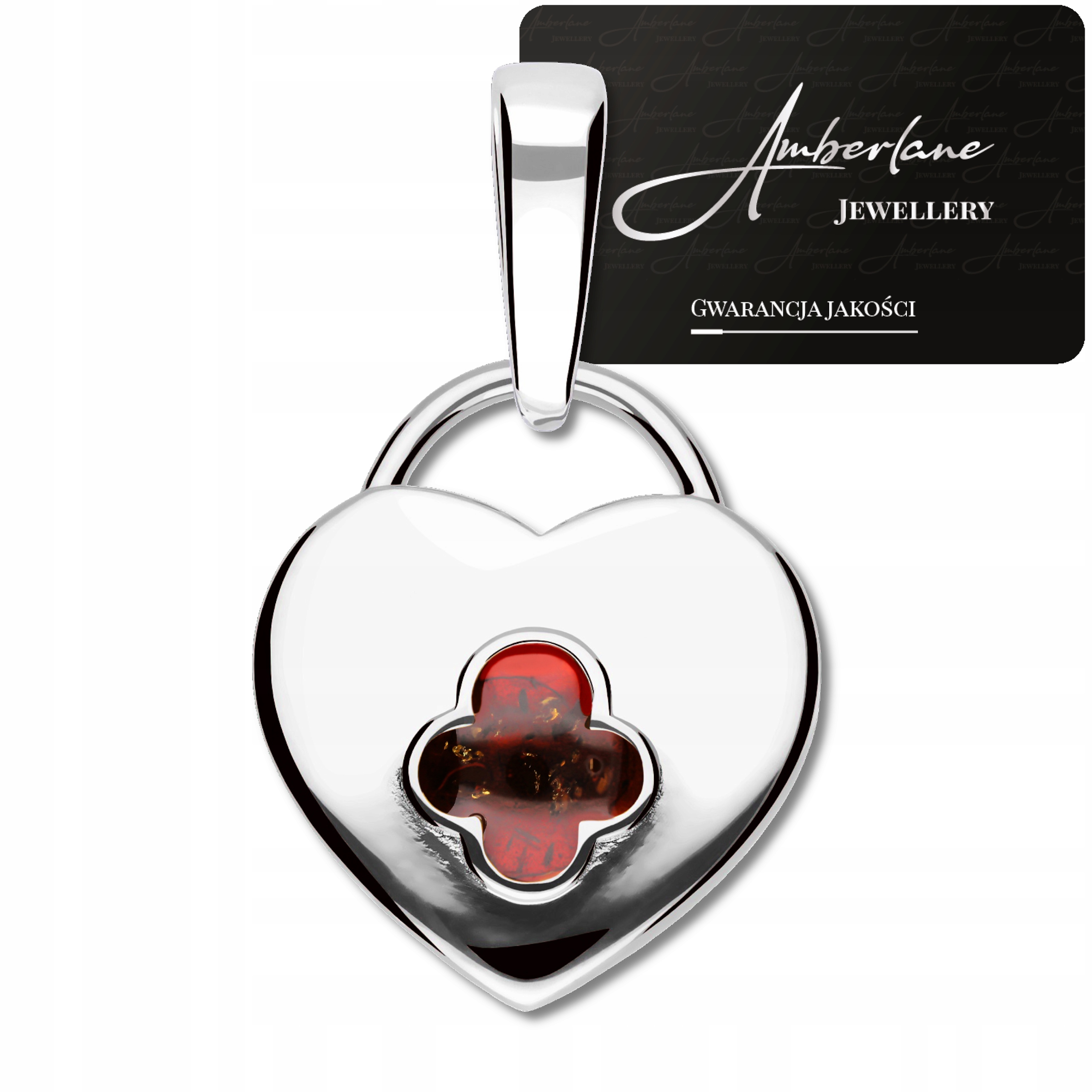 Stříbrný Přívěsek Zámek s třešňovým Jantarem – stříbro 925*SRDCE Pro Ni*
