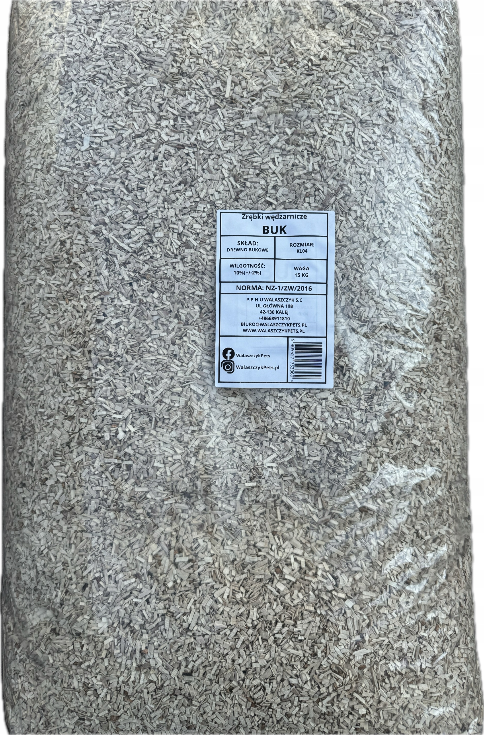 ZRĘBKI WĘDZARNICZE BUKOWE KL04 15 KG 60L