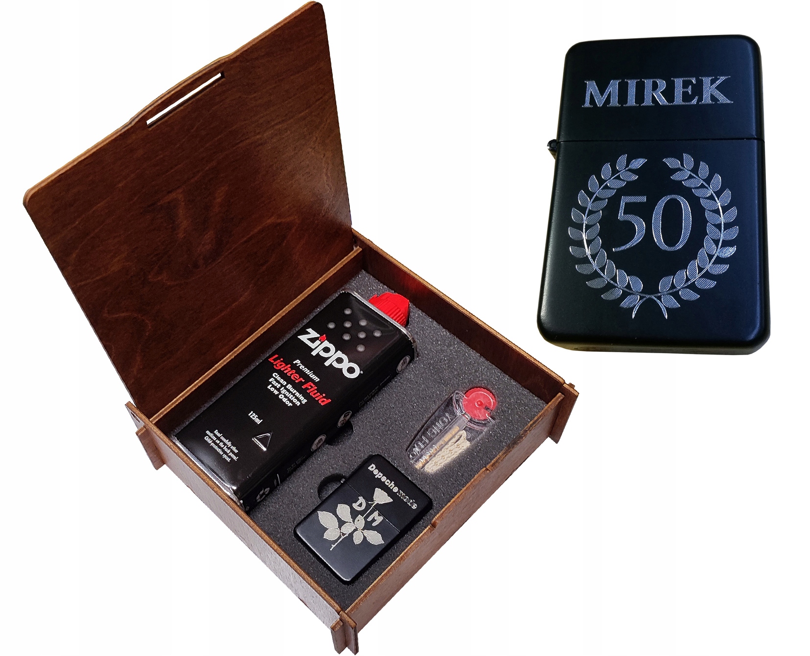 

Zestaw Benzyna Zippo +zapalniczka +pudełko +grawer