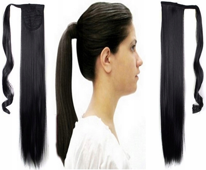 Příčesek do vlasů přírodní Poník #1 Černý 40 cm 70 gramů