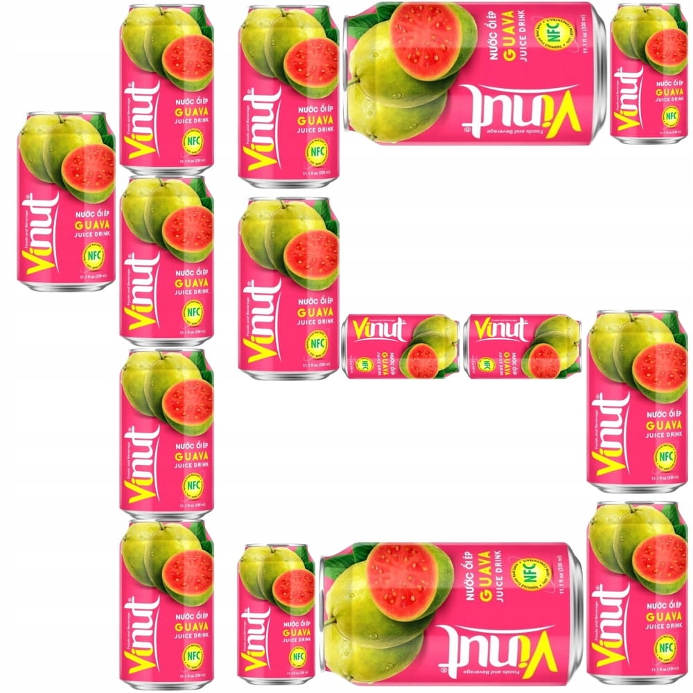 15 x Nápoj z ovoce Šťáva Příchuť Guava Vietnamský Guava Juice Drink 330 ml Vinut