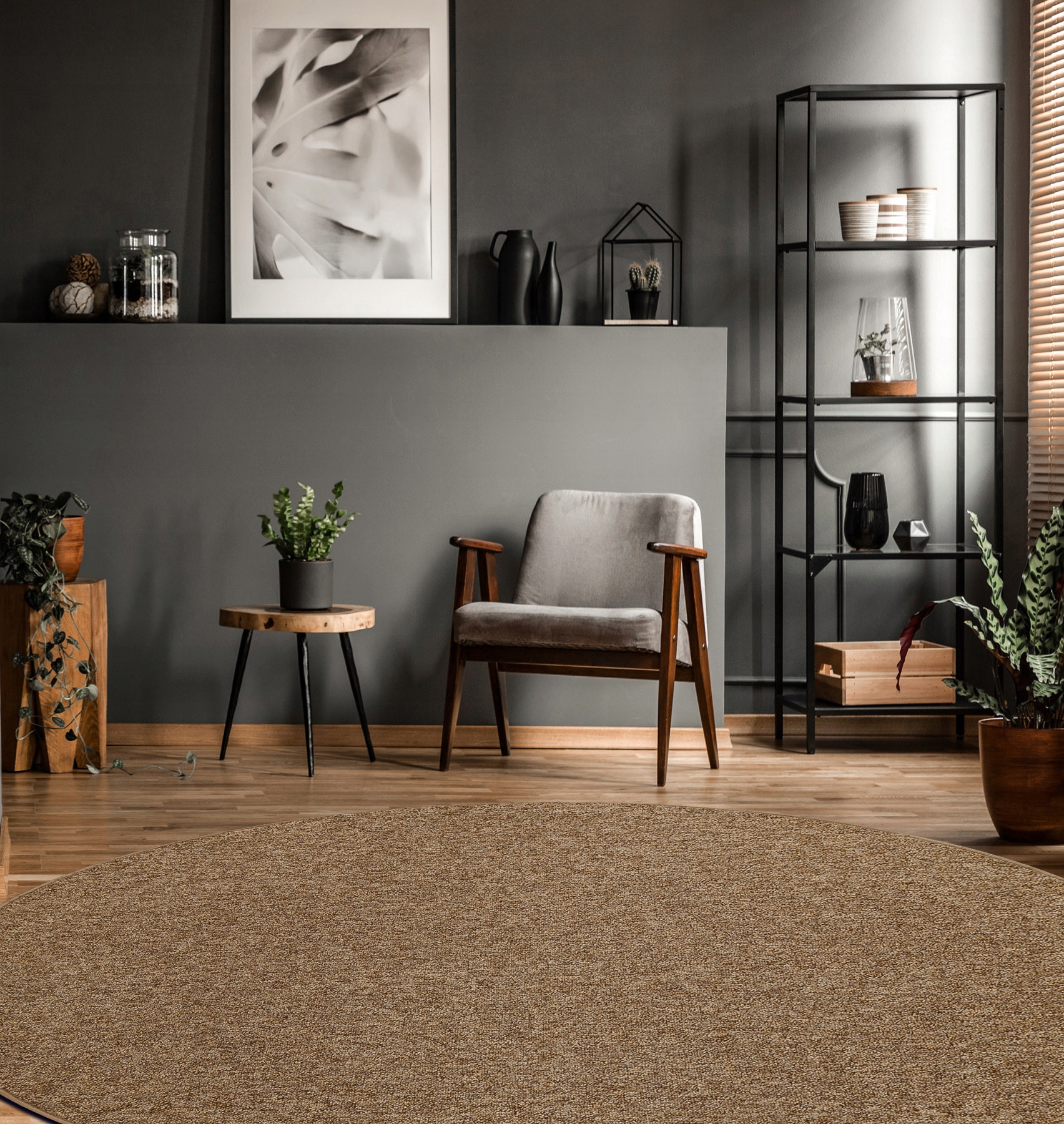 Dywan Okrągły koło do sypialni salonu w stylu boho 200 cm supełek