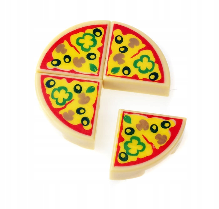 

Lego jedzenie Pizza 4 ćwiartki płytki z nadrukiem