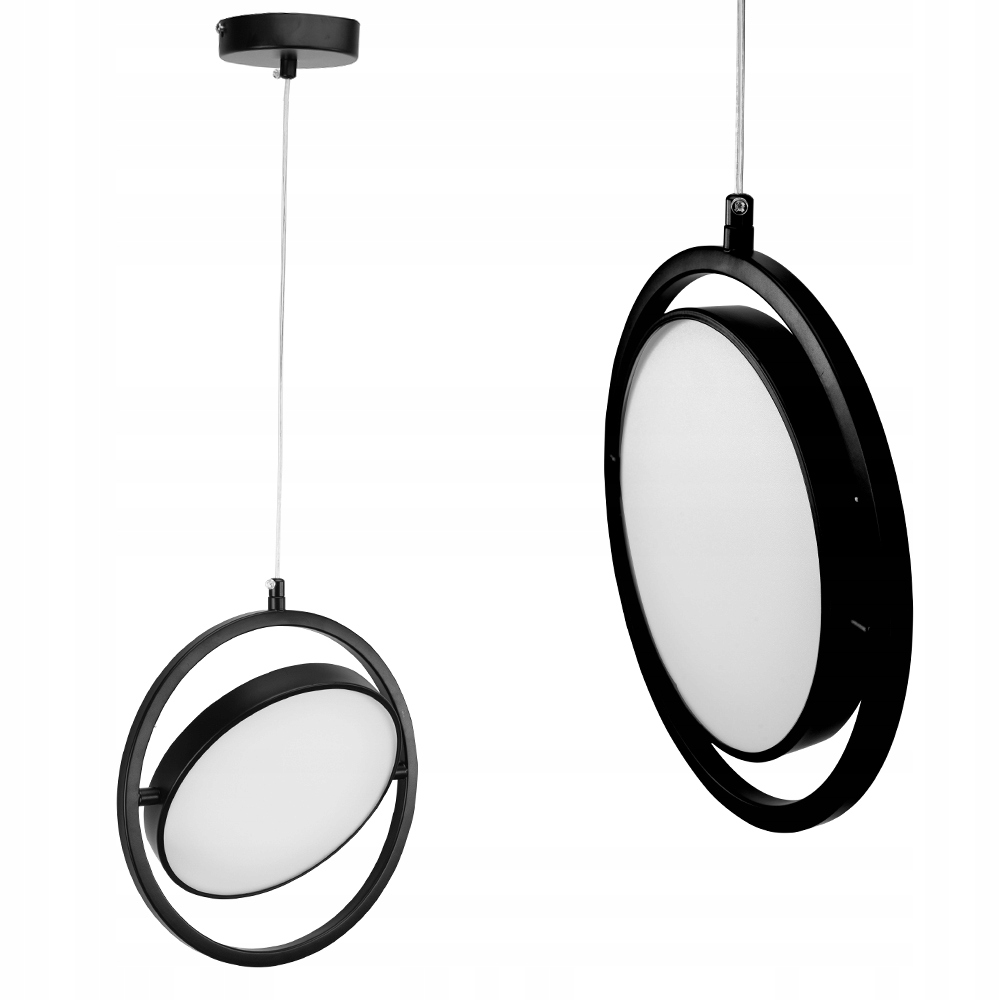 Led Závěsná Lampa Černá Kulatá, Moderní Panel 5W