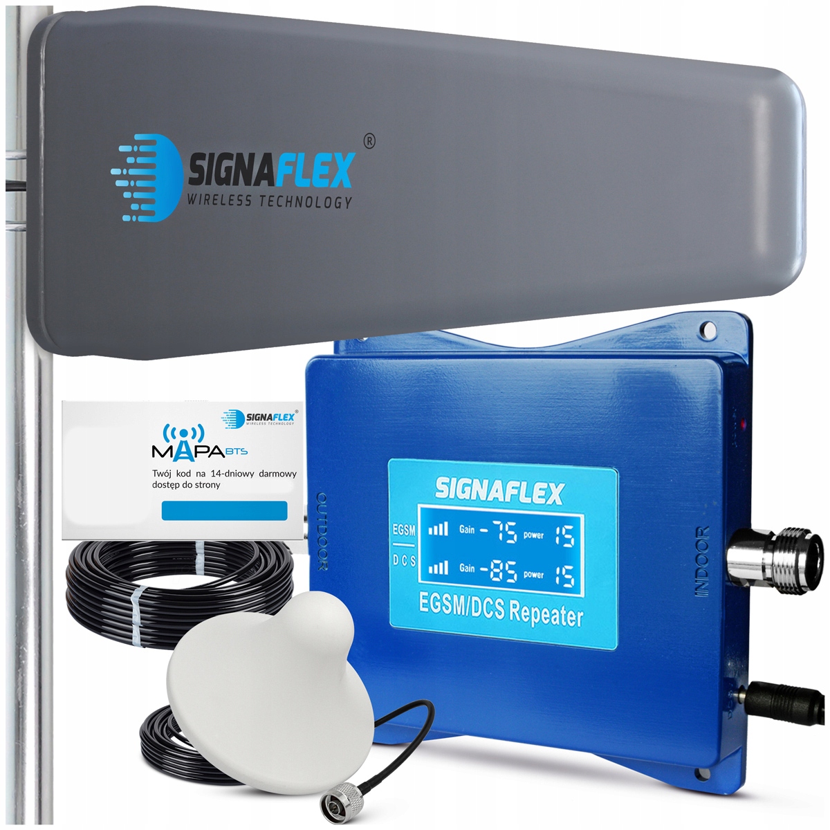 Sada Zosilňovačov Signaflex Egsm/dcs Blue LS-EGD10 T2 23dBi 10 m 1x hry