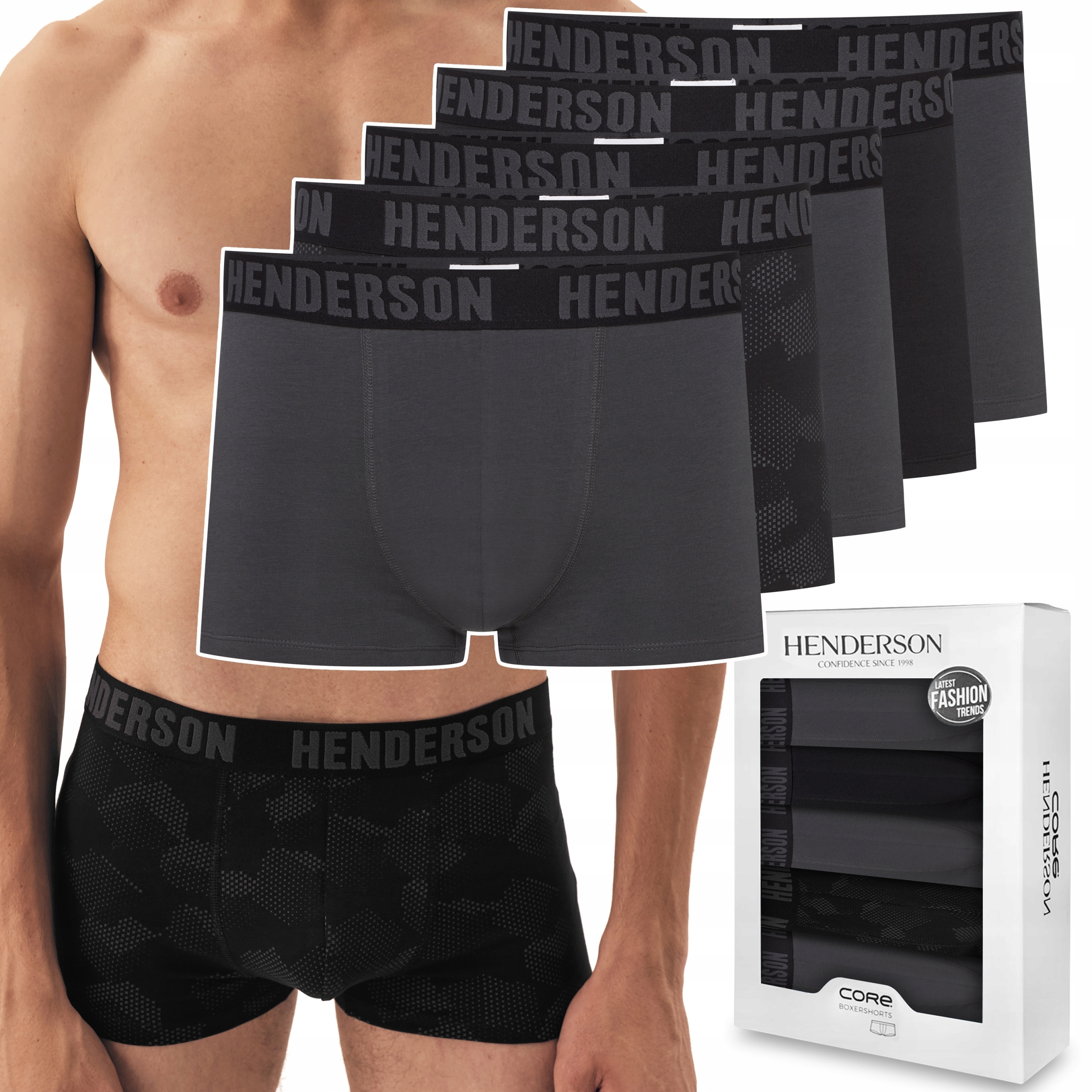 Pánské boxerky 5-PAK slipy kalhotky Henderson 43170 Soul XL