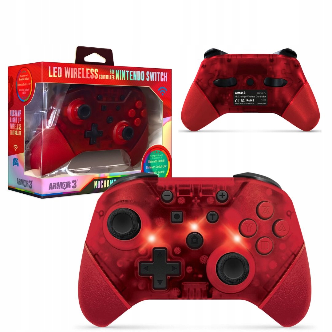 Bezprzewodowy kontroler do Nintendo Switch 2 Czerwony Led Armor